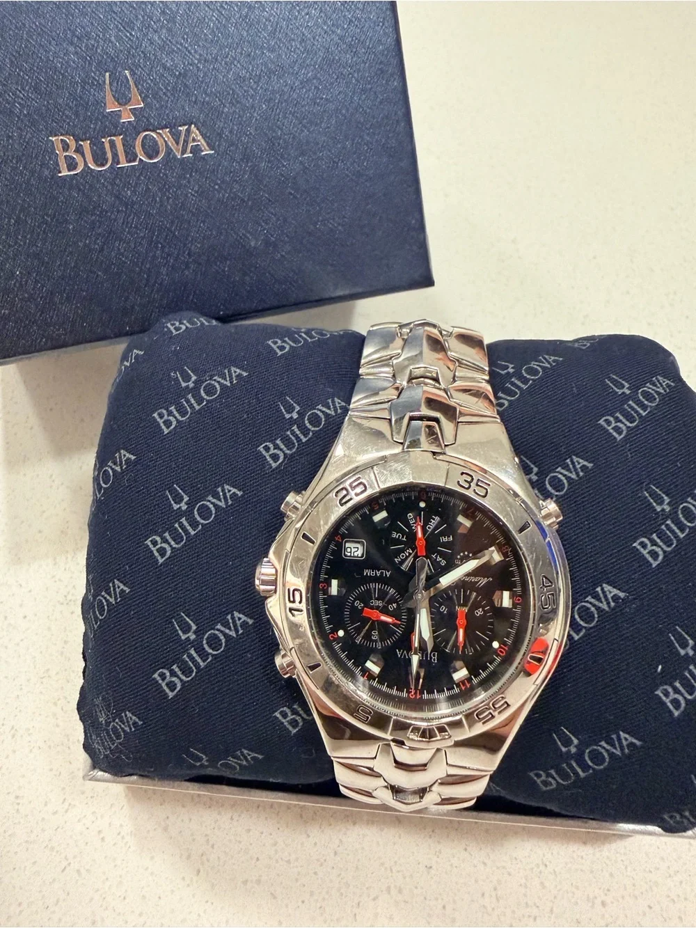 Bulova Silver Stainless Steel Watch Bracelet with Box